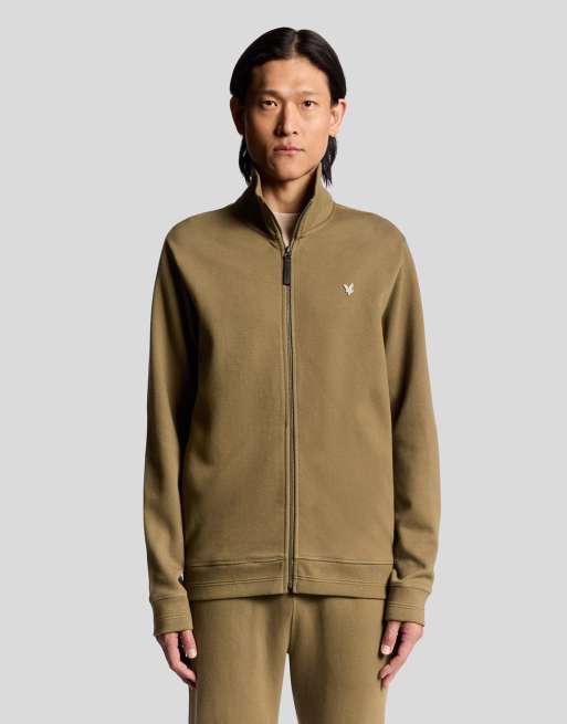 Lyle & Scott Mid bottoms diagonal weave sweatpant in   dusky green  