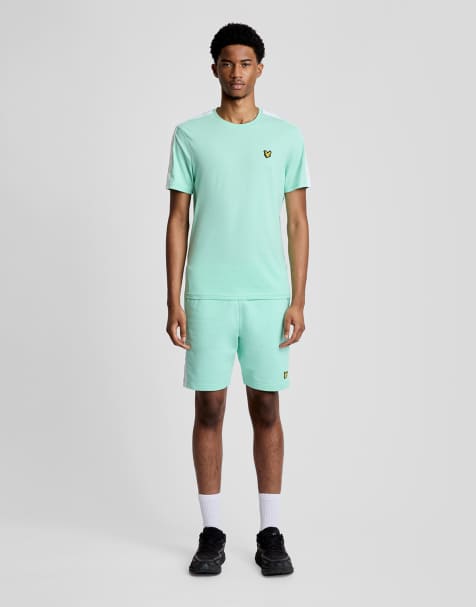 Lyle & Scott Mid bottoms jacquard tape shorts in 038 cool mint - view 1
