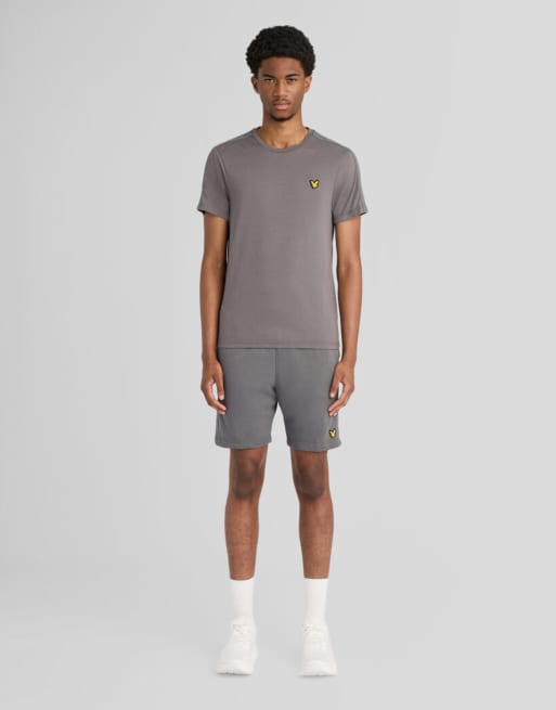 Lyle & Scott Mid bottoms jacquard tape shorts in y350 mercury grey, 2 of 7