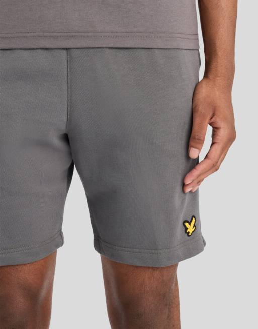 Lyle & Scott Mid bottoms jacquard tape shorts in y350 mercury grey, 4 of 7