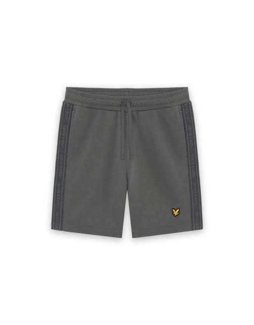 Lyle & Scott Mid bottoms jacquard tape shorts in y350 mercury grey, 6 of 7
