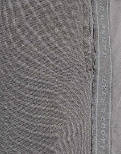 Lyle & Scott Mid bottoms jacquard tape shorts in y350 mercury grey, 7 of 7