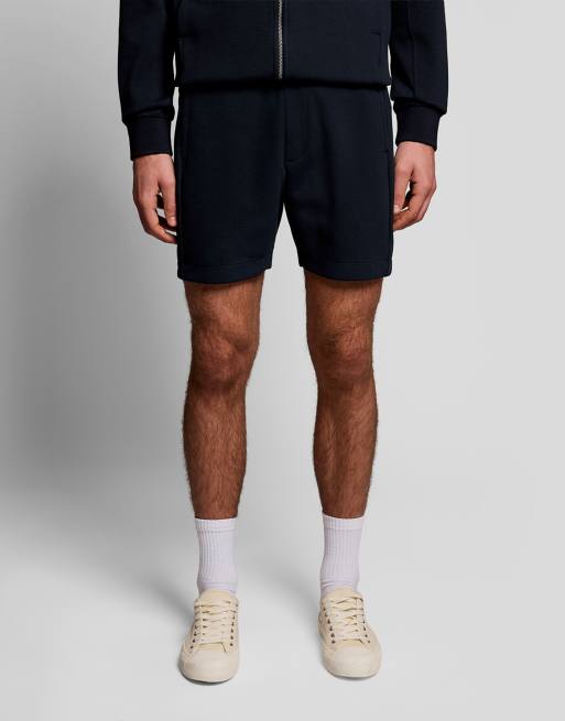 Lyle & Scott mid bottoms pique trainingshort in z271 donker marineblauw, 2 van 6