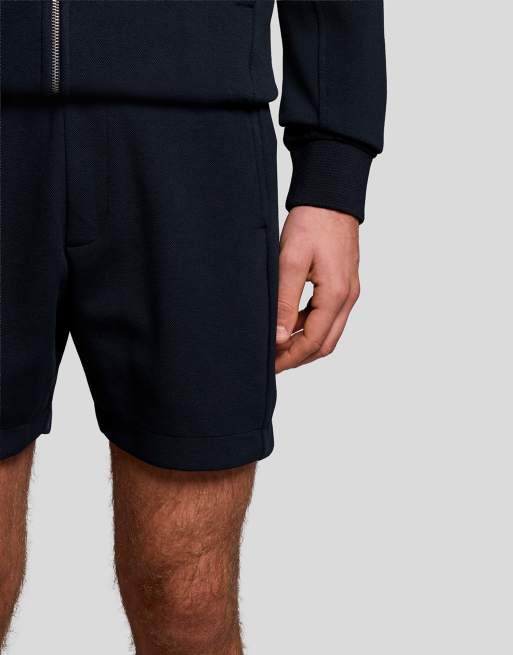 Lyle & Scott mid bottoms pique trainingshort in z271 donker marineblauw, 3 van 6