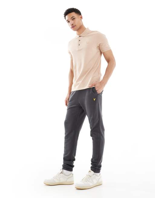 Lyle & Scott Mid bottoms slim sweat pant in w635 gunmetal