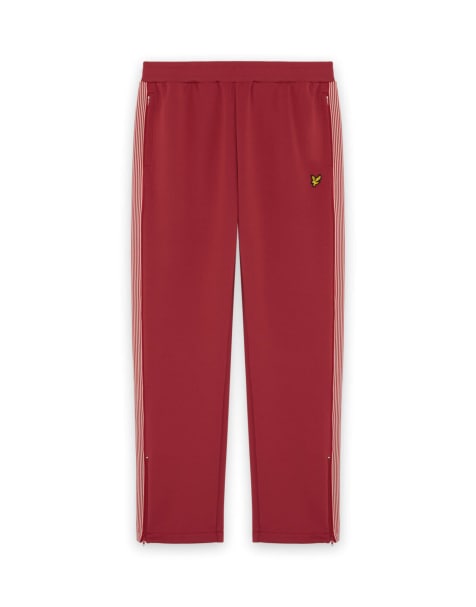 Lyle & Scott Mid bottoms striped taped trackpant in y112 garnet - view 1