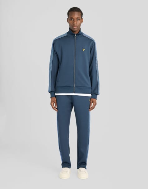 Lyle & Scott Mid bottoms striped taped trackpant in z271 dark navy - view 1