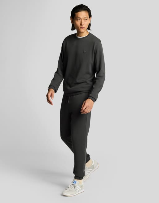 Lyle & Scott Mid bottoms superfine slim sweatpant in w635 gunmetal, 2 of 5