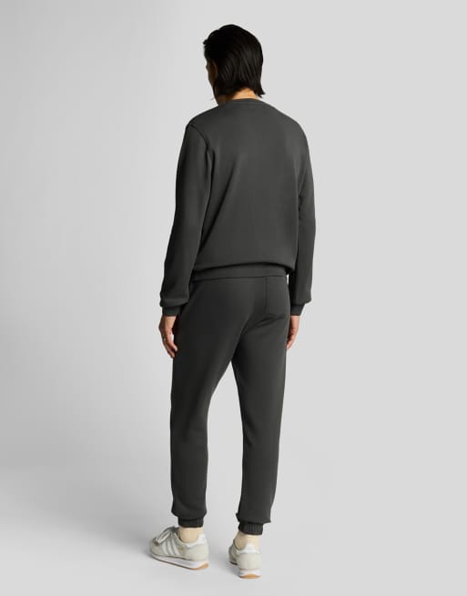 Lyle & Scott Mid bottoms superfine slim sweatpant in w635 gunmetal, 3 of 5