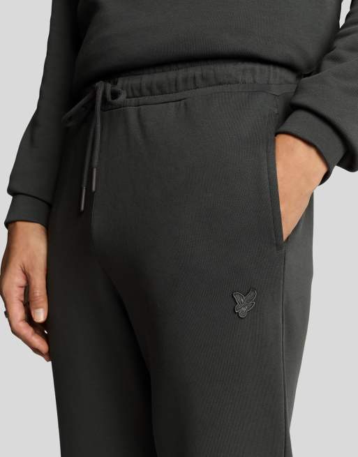 Lyle & Scott Mid bottoms superfine slim sweatpant in w635 gunmetal, 4 of 5