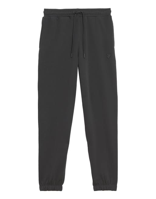 Lyle & Scott Mid bottoms superfine slim sweatpant in w635 gunmetal, 5 of 5