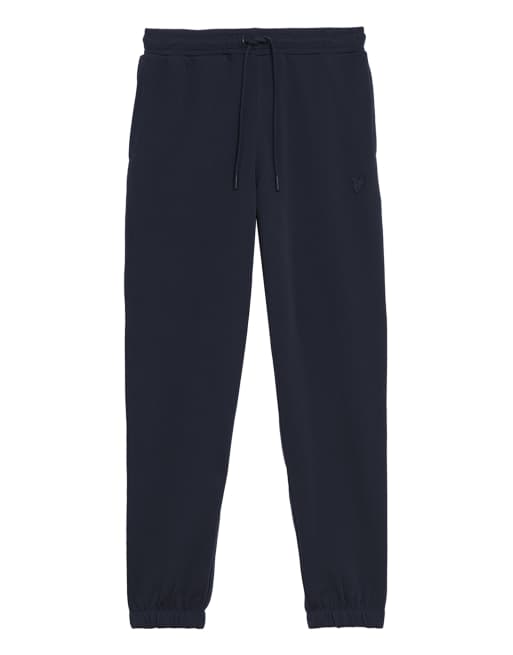 Lyle & Scott mid bottoms superfine slim sweatpant in z271 donker marineblauw, 5 van 7