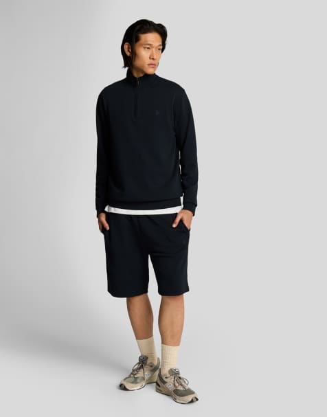 Lyle & Scott Mid bottoms superfine sweatshort in z271 dark navy - view 1