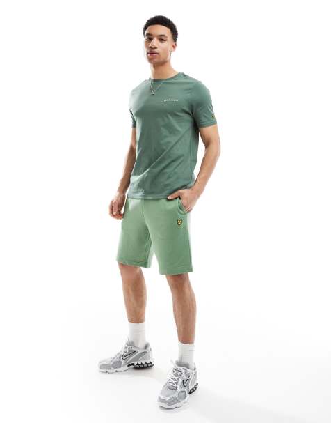 Lyle & Scott Mid bottoms sweat short in x576 smoke green - view 1