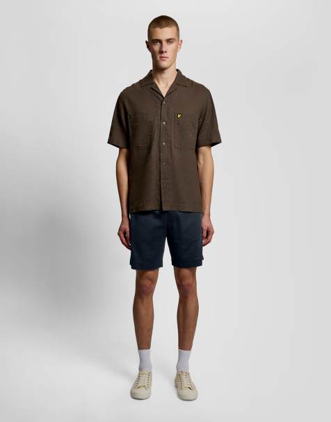Lyle & Scott Mid bottoms taped interlock sweatshort in z271 dark navy