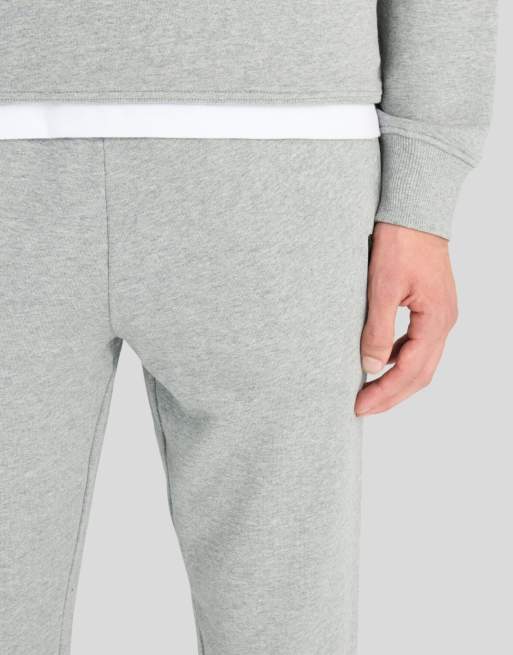 Lyle & Scott Mid bottoms textured eagle sweatpant in t28 mid grey marl, 3 of 5