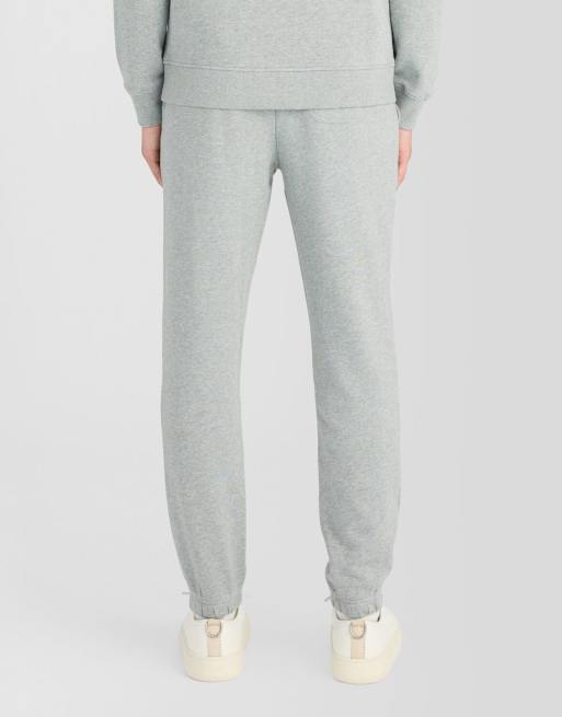 Lyle & Scott Mid bottoms textured eagle sweatpant in t28 mid grey marl, 4 of 5