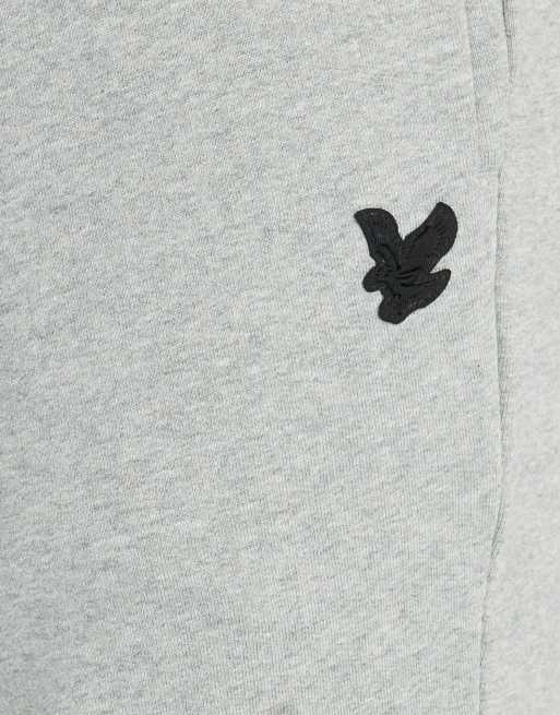 Lyle & Scott Mid bottoms textured eagle sweatpant in t28 mid grey marl, 5 of 5