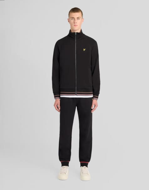 Lyle & Scott Mid bottoms tipped trackpant in z865 jet black - view 1