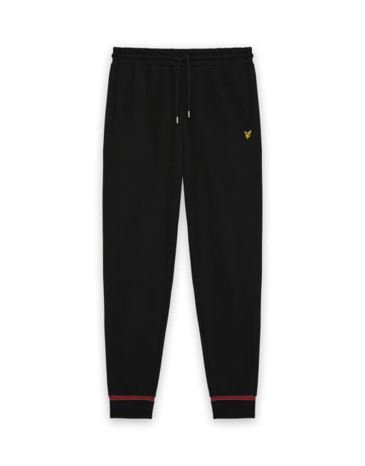 Lyle & Scott Mid bottoms tipped trackpant in z865 jet black, 5 of 6