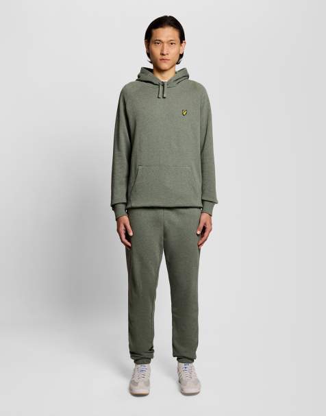 Lyle & Scott Mid bottoms tri marl slim sweatpant in y178 khaki tri marl