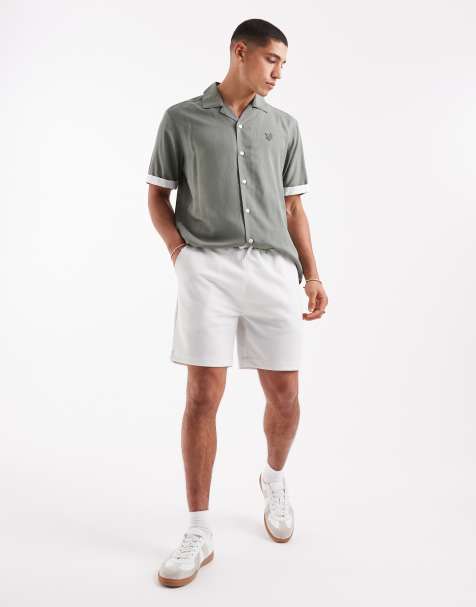 Lyle & Scott Mid bottoms two tone sweatshorts in z185 sky grey - view 1