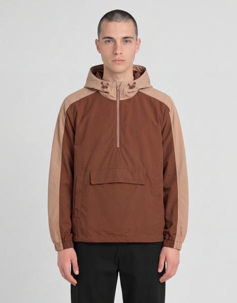 Lyle & Scott Mid jackets anorak jacket in y625 soil/ camel taupe - view 1