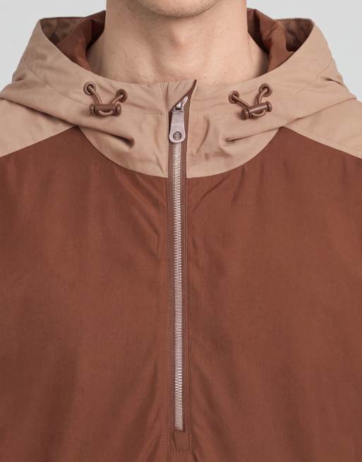 Lyle & Scott Mid jackets anorak jacket in y625 soil/ camel taupe, 4 of 4