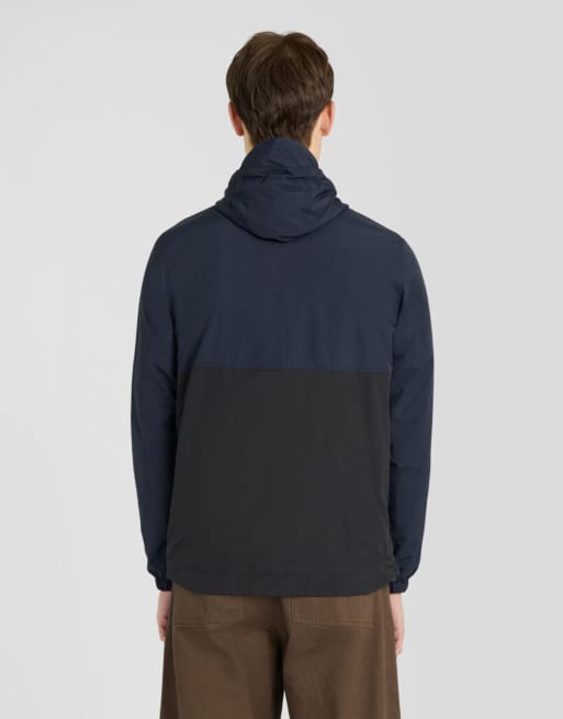 Lyle & Scott Mid jackets colour block zip through hooded jacket in w315 dark navy/ jet black, 4 of 6