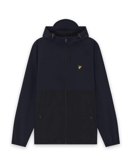 Lyle & Scott Mid jackets colour block zip through hooded jacket in w315 dark navy/ jet black, 5 of 6
