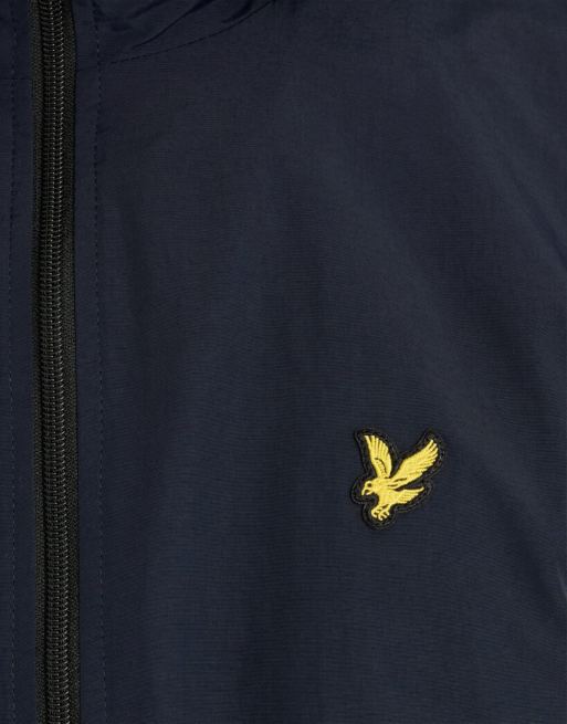 Lyle & Scott Mid jackets colour block zip through hooded jacket in w315 dark navy/ jet black, 6 of 6