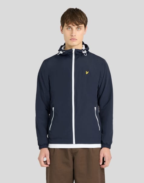 Lyle & Scott Mid jackets contrast zip through hooded jacket in x136 dark navy/white - view 1