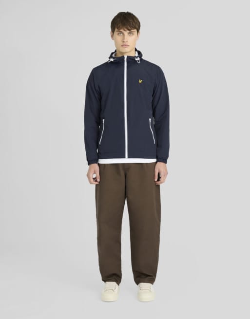 Lyle & Scott Mid jackets contrast zip through hooded jacket in x136 dark navy/white, 2 of 6