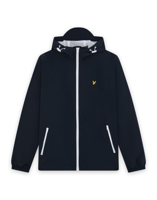 Lyle & Scott Mid jackets contrast zip through hooded jacket in x136 dark navy/white, 5 of 6
