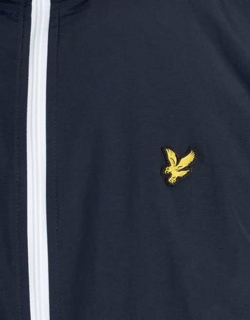 Lyle & Scott Mid jackets contrast zip through hooded jacket in x136 dark navy/white, 6 of 6