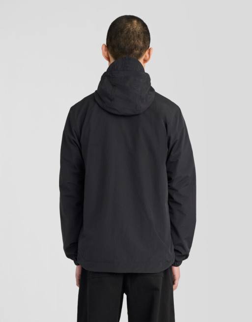 Lyle & Scott Mid jackets contrast zip through hooded jacket in x243 jet black/gunmetal, 4 of 6