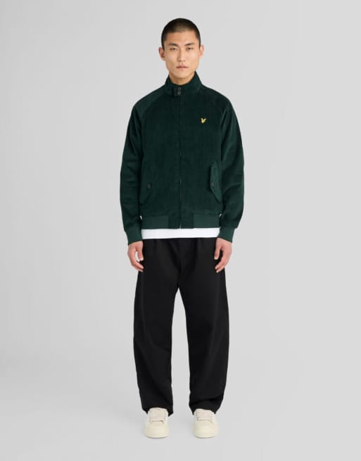 Lyle & Scott Mid jackets corduroy harrington jacket in y291 darkest green, 2 of 6