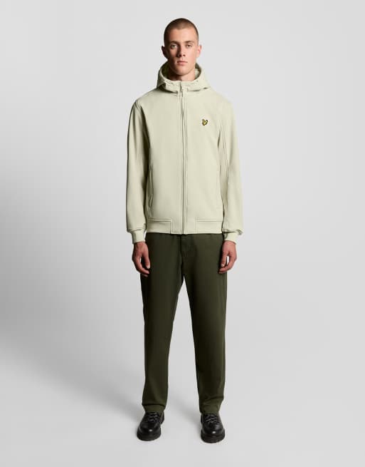 Lyle & Scott Mid jackets fleece back softshell jacket in  grey taupe 