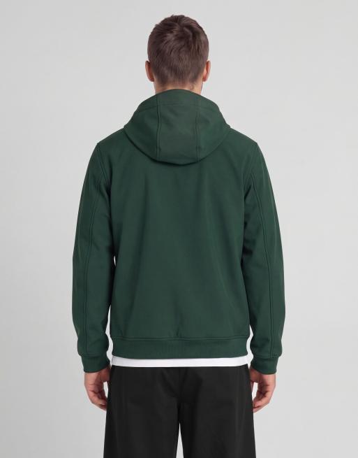 Lyle & Scott Mid jackets fleece back softshell jacket in w486 dark green, 3 of 5