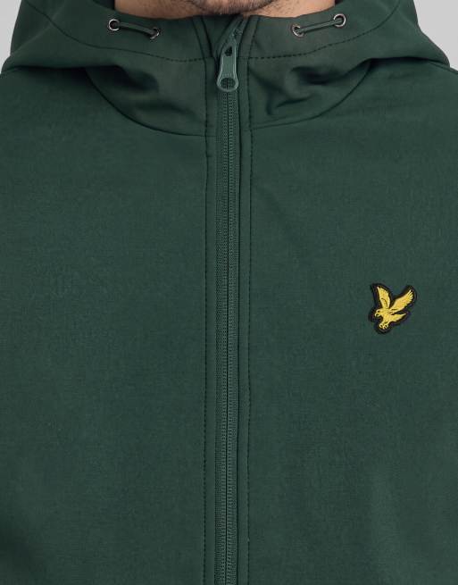 Lyle & Scott Mid jackets fleece back softshell jacket in w486 dark green, 4 of 5
