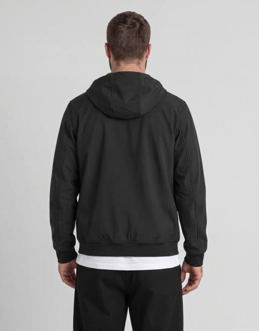 Lyle & Scott Mid jackets fleece back softshell jacket in z865 jet black, 4 of 5