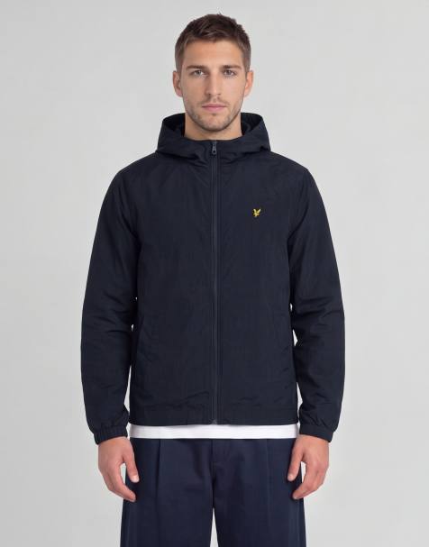 Lyle & Scott Mid jackets foundation zip through hooded jacket in z271 dark navy - view 1