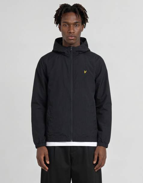 Lyle & Scott Mid jackets foundation zip through hooded jacket in z865 jet black - view 1