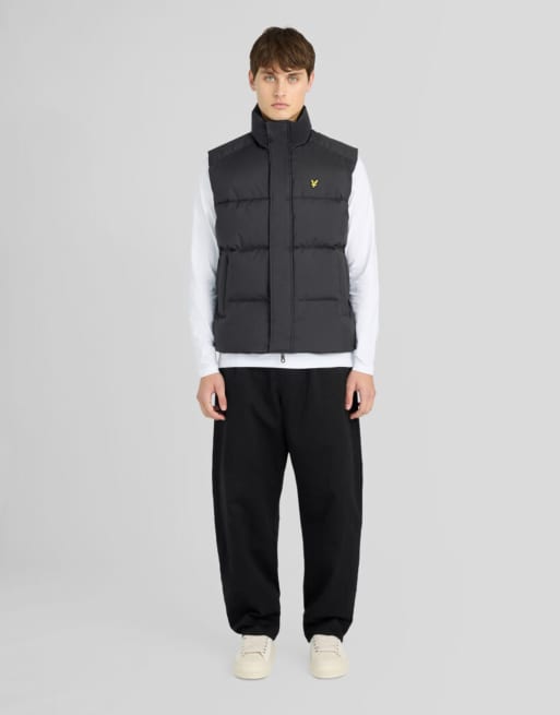 Lyle & Scott Mid jackets funnel neck puffer gilet in z865 jet black, 2 of 6