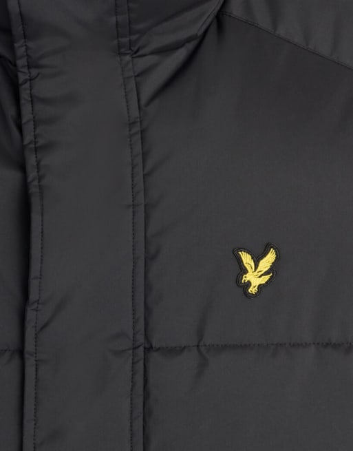 Lyle & Scott Mid jackets funnel neck puffer gilet in z865 jet black, 6 of 6