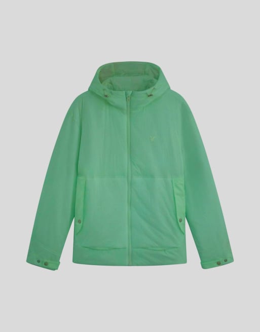 Lyle & Scott Mid jackets glow-in-the-dark wadded shell jacket in y710 glow in the dark / white, 5 of 7