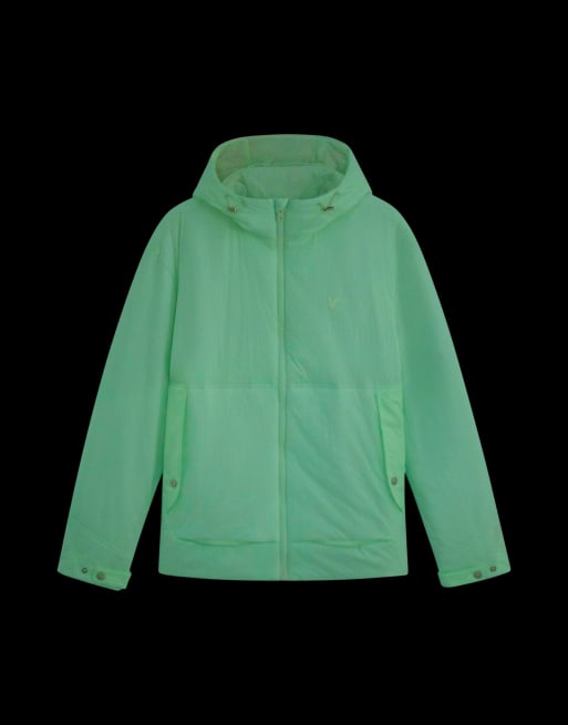 Lyle & Scott Mid jackets glow-in-the-dark wadded shell jacket in y710 glow in the dark / white, 6 of 7
