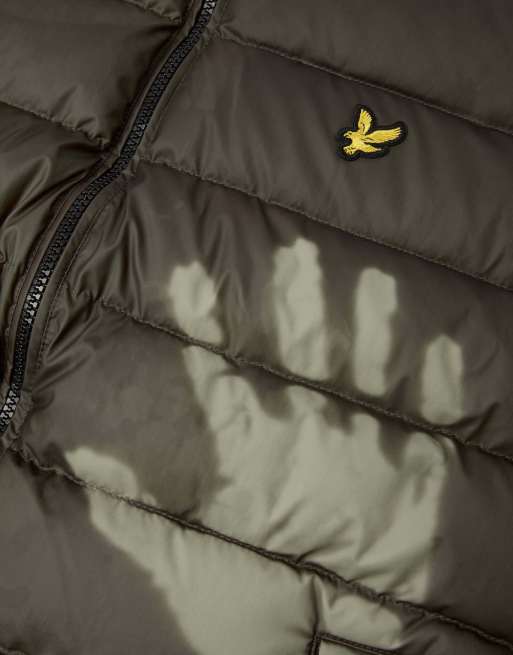 Lyle & Scott Mid jackets heat reactive quilted gilet in y709 washed brown / cove, 5 of 7