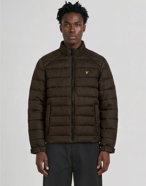 Lyle & Scott Mid jackets heat reactive quilted jacket in y709 washed brown / cove, 5 of 7