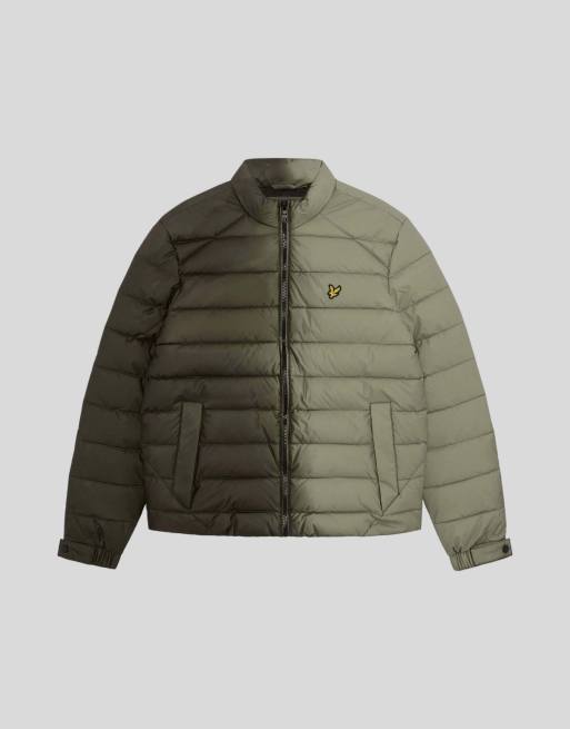 Lyle & Scott Mid jackets heat reactive quilted jacket in y709 washed brown / cove, 6 of 7
